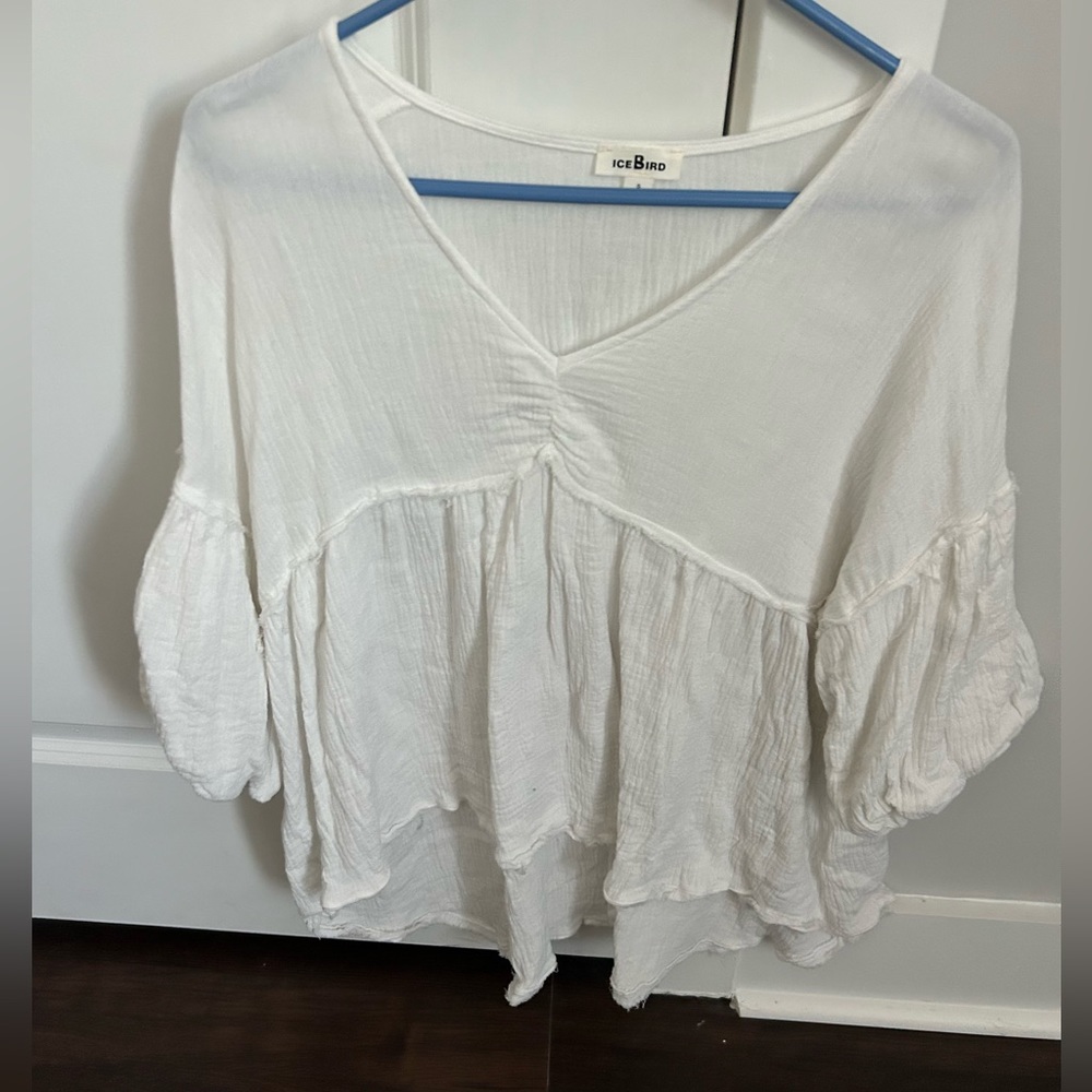 White linen top
